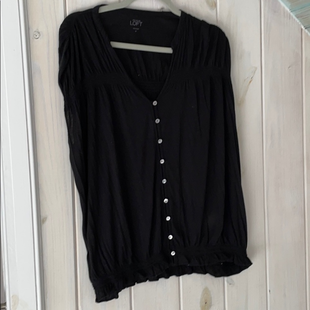 Black Top With False Button-Front - image 1